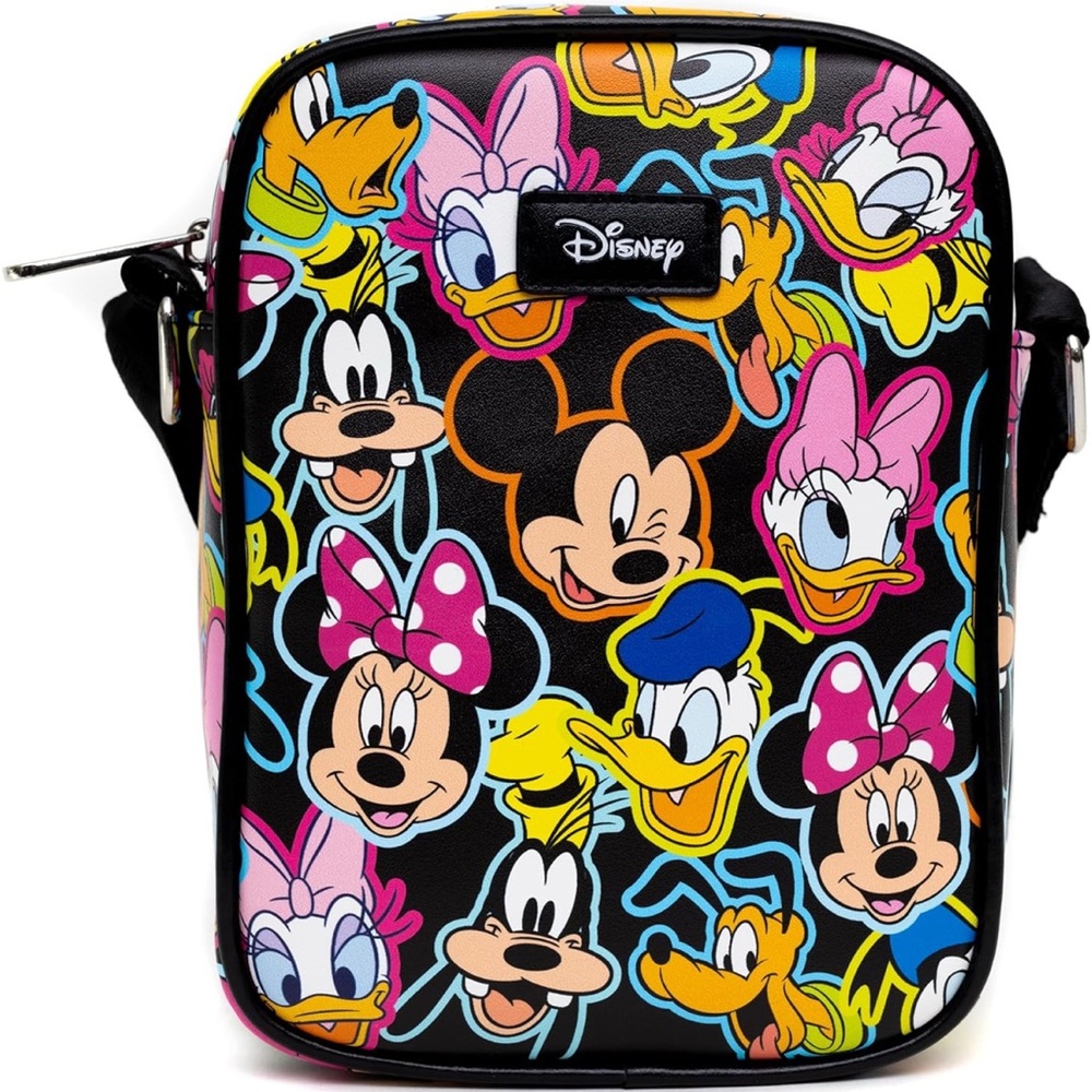 Buckle-Down Disney Character AOP Crossbody Bag - NEON - NWT